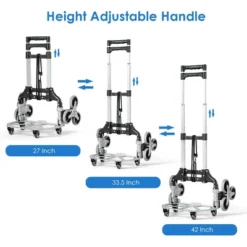 Tangkula Stair Climbing Cart W/Adjustable Handle Bungee Cord Tri-Wheel Design All Terrain Stair Climbing Hand Truck Portable Cart -Tangkula GUEST faa2f45c 6ef5 45fc a694 bb7eab293148