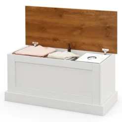 Tangkula 35.5" Storage Chest Lift Top Storage Box W/ Safety Hydraulic Strut & Metal Hinges -Tangkula GUEST fafa1480 3bba 43d0 81dc f8830a657cd6