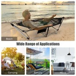 Tangkula Portable Folding Hammock Free Standing Hammock W/ Stand-Folds&Carrying Bag&Anti-Slip Buckle&Storage Pocket -Tangkula GUEST fb322de9 6b0f 41f0 95e3 b48b4b339aaf