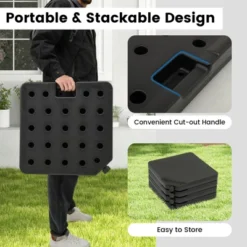 Tangkula 4 Pieces Offset Patio Umbrella Base 220 LBS Large Square Plastic Outdoor Umbrella Stand -Tangkula GUEST fb6c937f 6b52 4137 adf5 71dad1822d7f