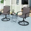 Tangkula Patio Swivel Chairs Set Of 2 W/ High Back & Round Metal Base For Backyard