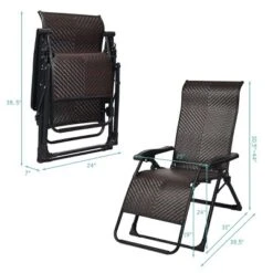 Tangkula Patio Rattan Wicker Recliner Chair Zero Gravity Folding Chaise Lounger -Tangkula GUEST fcb4fafa bb21 4717 ab9a ca786189df91