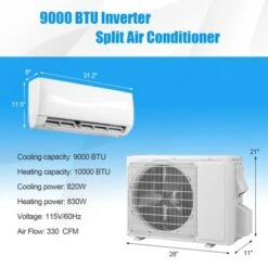 Tangkula 9000BTU Mini Split Air Conditioner & Heater 19 SEER2 115V Wall Mount AC Unit -Tangkula GUEST fd49e326 31c5 448f bf5f 2b8772bce815