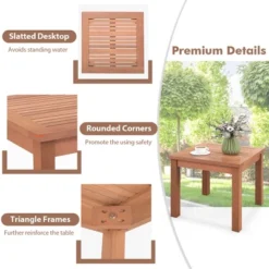 Tangkula 2PCS Outdoor Adirondack Side Table 18" Square End Table W/ Slatted Tabletop -Tangkula GUEST fd518bd7 1948 46ce bd23 0082e24a1690