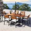 Tangkula 7-Piece Patio Furniture Set Outdoor Dining Chair Set For 6 W/ Acacia Wood & Metal Frame -Tangkula GUEST fd566f62 3cf0 4530 bb4f a116c7529233