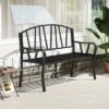 Tangkula 51" Metal Garden Bench Patio Slatted Bench For 2-3 People & Park-Style Loveseat -Tangkula GUEST fdd36650 18d7 4a2e 994c ebc78a8fda32