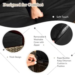 Tangkula 9 Pieces Furniture Set W/ 50,000 BTU Propane Fire Pit Table Patio Black -Tangkula GUEST fddf78d1 87ec 492b 8c3d 29e503ec41f8