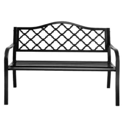 Tangkula Outdoor Chair Garden Patio Bench Cast Iron Frame Black -Tangkula GUEST fdfe5614 f8a0 4e7f a318 3a2025edb4f4