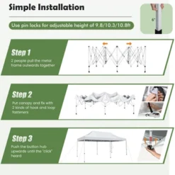 Tangkula 10 X 20FT Patio Pop-Up Folding Canopy Tent UPF 50+ ONE-BUTTON SETUP Instant Sun Shelter White -Tangkula GUEST fe185696 56b3 4ef3 a184 59269e58607a