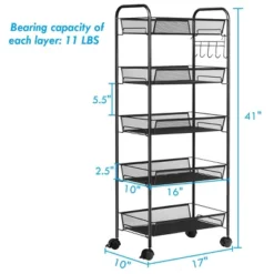 Tangkula 5 Tier Mesh Rolling Utility Cart Storage Basket Home Kitchen W/Wheels 11 Tangkula 5 Tier Mesh Rolling Utility Cart Storage Basket Home Kitchen W/Wheels -Tangkula GUEST febcb031 ba08 41cf a406 62d9be5b375d