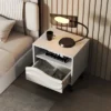 Tangkula Nightstand W/ Drawer 3D Wavy Pattern & Open Shelf Small Sofa Couch Side Table -Tangkula GUEST ff1687ec 7ac7 46b3 8e5b c45e8b30a99d