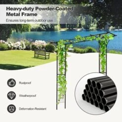 Tangkula Outdoor Garden Arch Flowers Climbing Plants Trellis Metal Wedding Archway -Tangkula GUEST ff5f6d3b 9715 4ceb b488 c529ee75c189