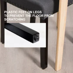 Tangkula 2-Piece Upholstered Linen Fabric Dining Chairs With High Backrest & Padded Seat -Tangkula GUEST ff634af2 17fe 451b 86a4 7859505a989e