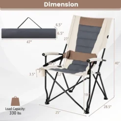 Tangkula Camping Folding Chair W/ Cup Holder 330 LBS Load Capacity For Picnic Camping -Tangkula GUEST ff6a33eb b212 4dbc 874f e70efaa162f0