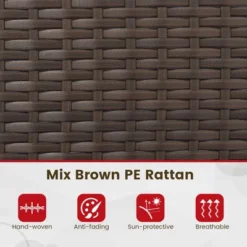 Tangkula 4 Piece Patio Rattan Conversation Set Outdoor Wicker Furniture Set With Chair Loveseat & Tempered Glass Table Cozy Seat Cushions -Tangkula GUEST ffb05172 41f7 42ad 8ac9 64a1d684e9f2