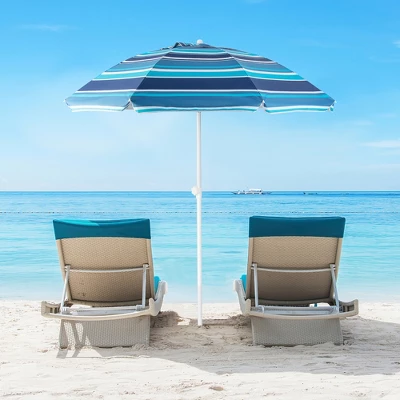 Tangkula 6.5 FT Patio Portable Beach Adjustable Umbrella W/ Sandbag 3 Tangkula 6.5 FT Patio Portable Beach Adjustable Umbrella W/ Sandbag