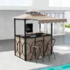 Tangkula 3-Piece Outdoor BBQ Canopy W/ Bar Table & 2 Foldable Bar Chairs Set For Patio -Tangkula GUEST ffe9a997 b375 466a aa4b 8c4a1cd5ede3